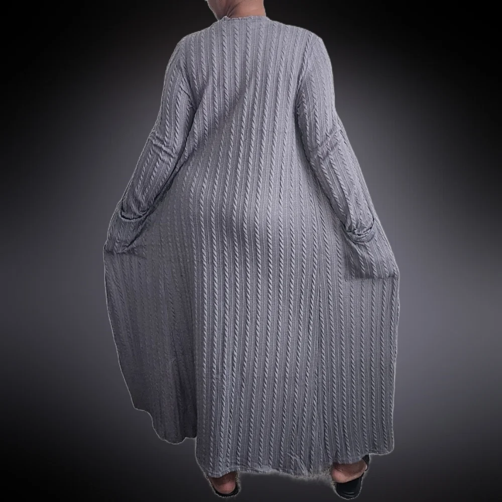 Ellie & Kate Women's Grey Knit Duster Round-Neck Cami, & Traveler's Knit Pants - Picture 4 of 5